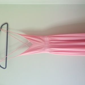 Pink chiffon floor length formal dress